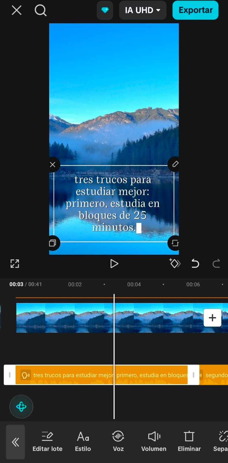 Edición de video y subtítulos en CapCut